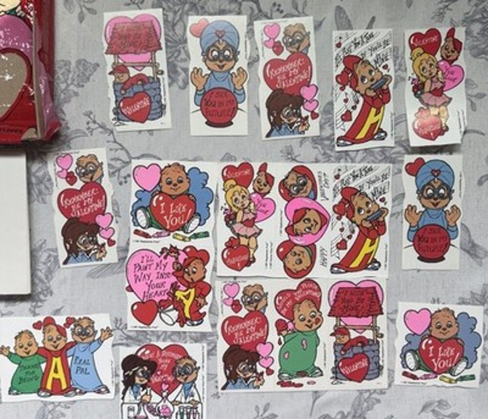 Vtg Cleo Alvin & The Chipmunks 18 Valentines Day Cards 1987 Unused 80s Rare